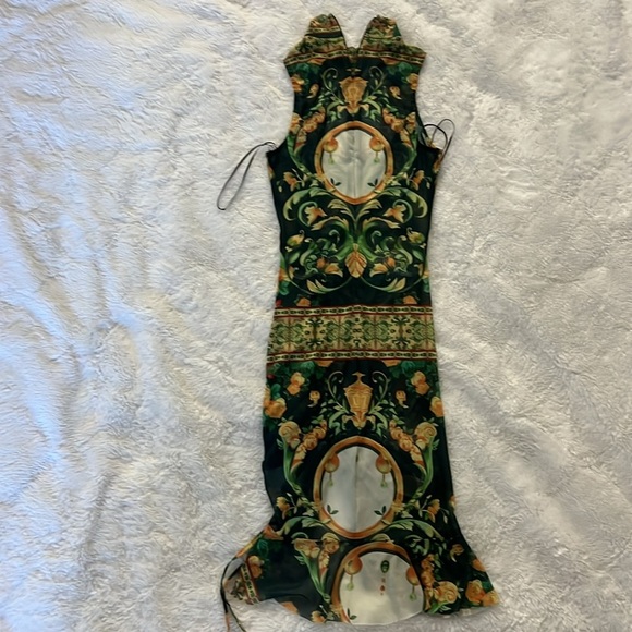 Fashion Nova Multi Color Mesh Halter Midi Dress Size S - Picture 5 of 8